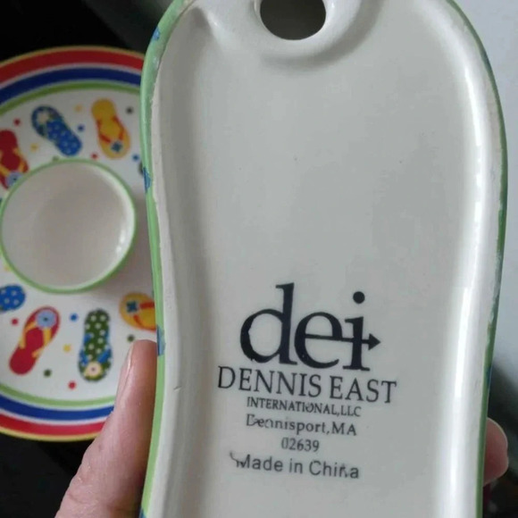 Set of New Dennis East Ceramic Pair Of Flip Flop Sandal Candle Holders - Picture 5 of 8